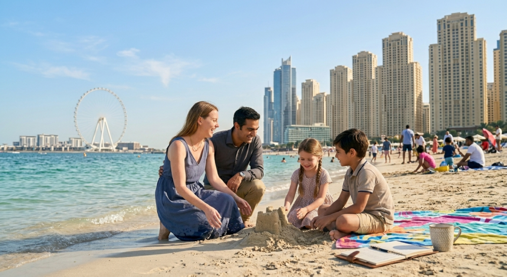 save money Dubai 2026 free beach family expat tips