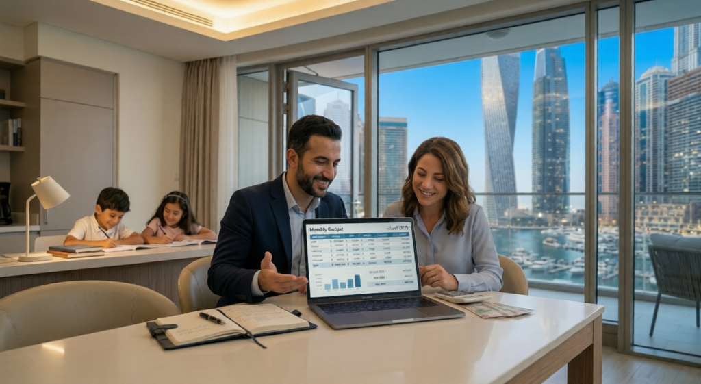 Dubai family monthly budget 2026 planning expat comfortable lifestyle
