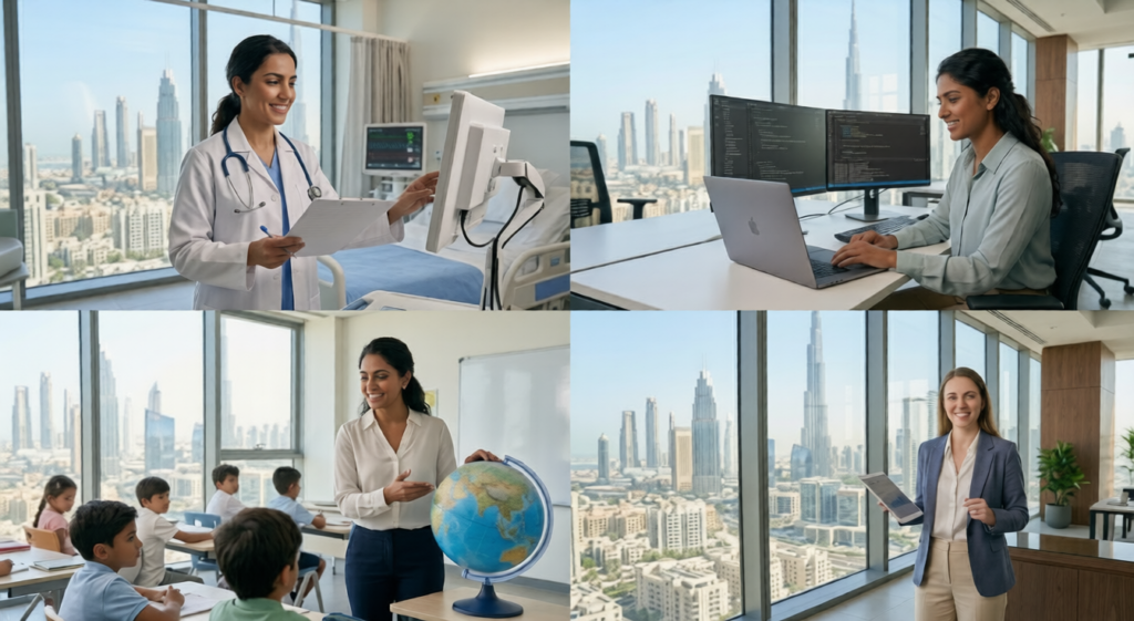 women careers Dubai 2026 diverse professions salaries