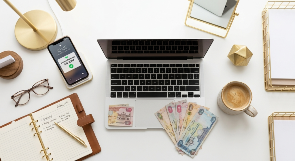 women remote work income Dubai UAE 2026 earning from home