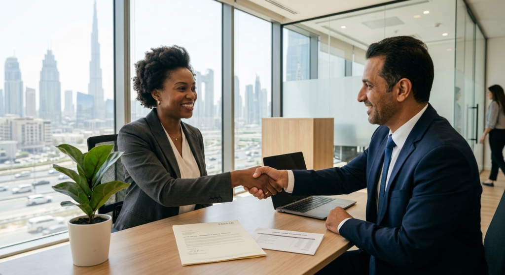 find job Dubai 2026 interview offer salary negotiation success