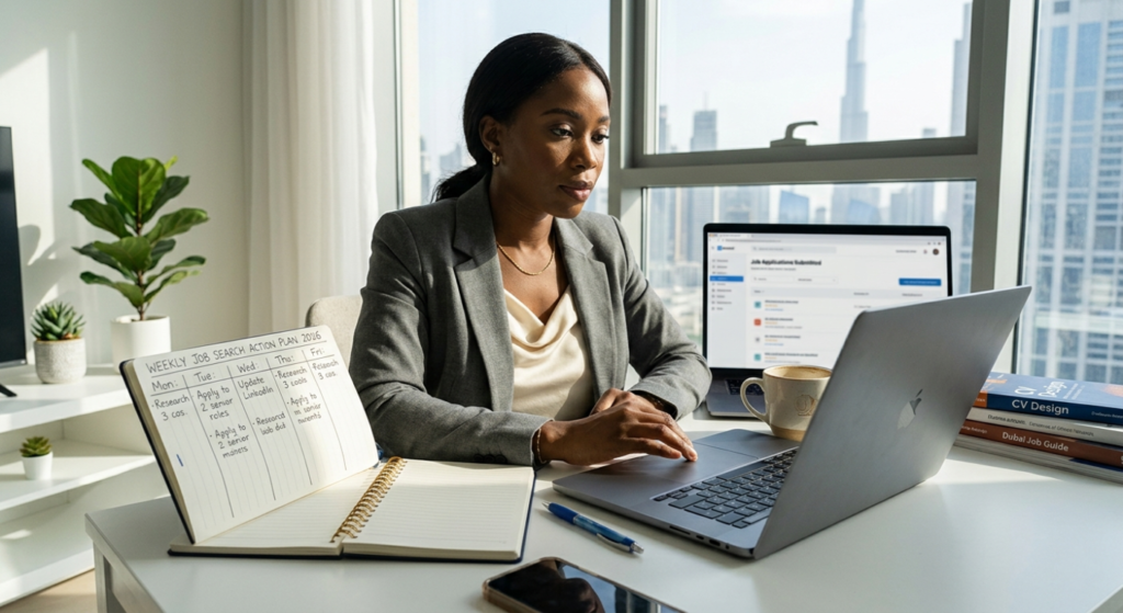 find job Dubai 2026 weekly action plan strategy expat