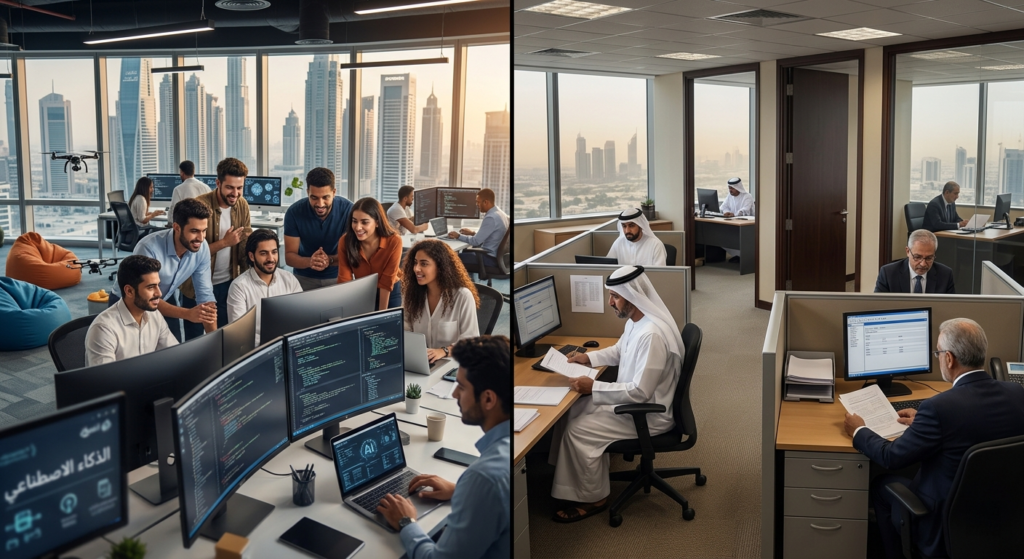 UAE job market 2026 sectors hiring vs freezing technology healthcare