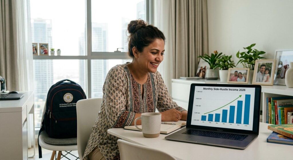 Dubai housewife make money online 2026 home income
