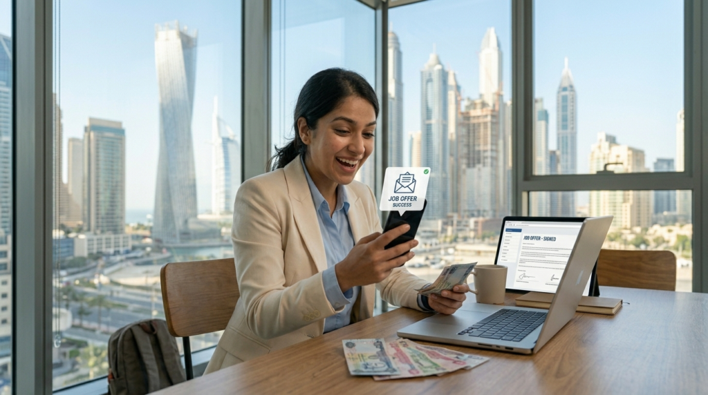 Dubai fresher job offer 2026 success hired zero experience