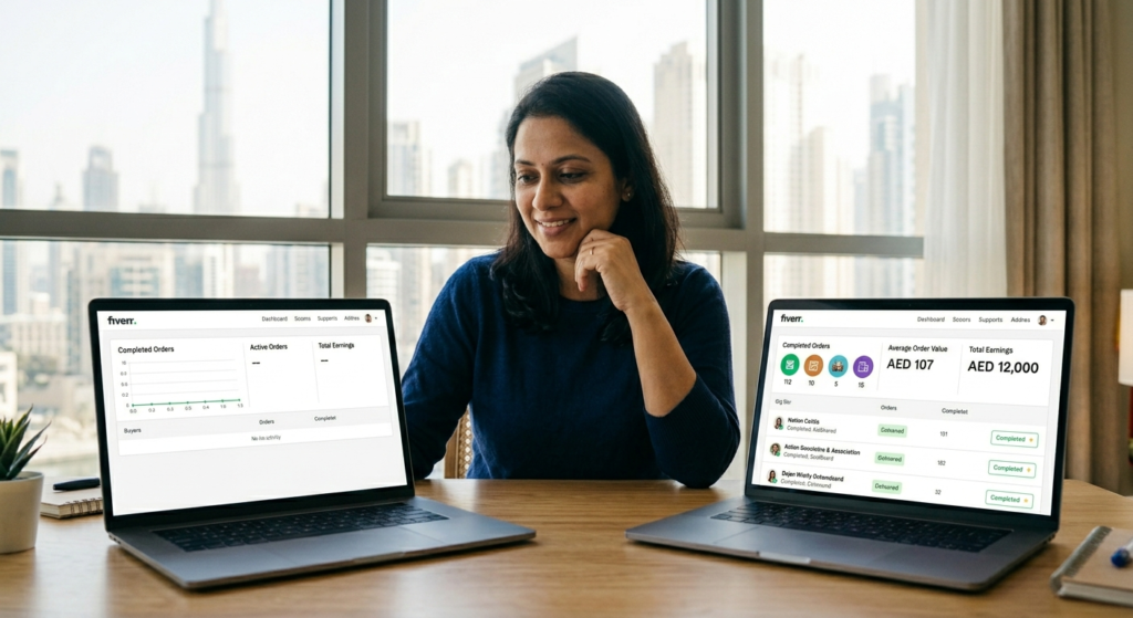 Fiverr Dubai profile strategy before after earn money UAE 2026